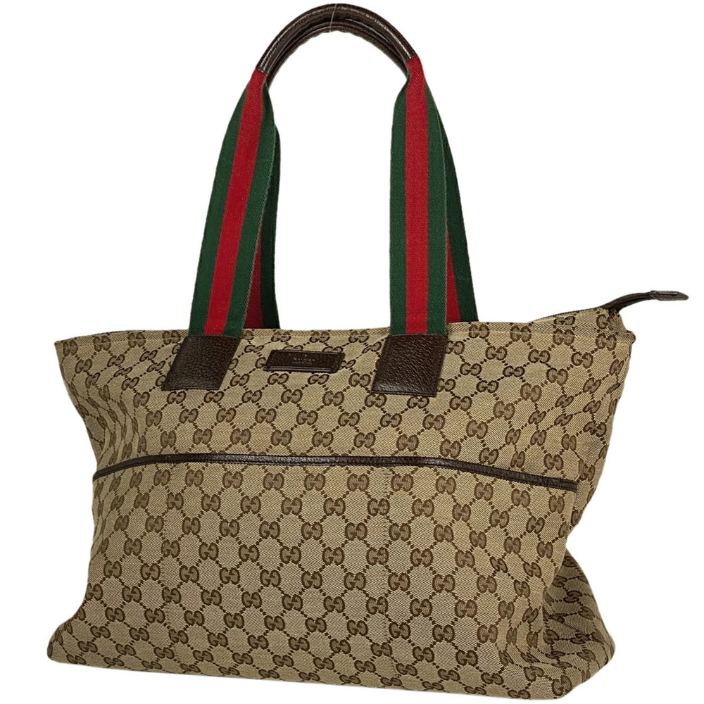 Gucci GG tote bag shoulder Sherry web mother canvas brown